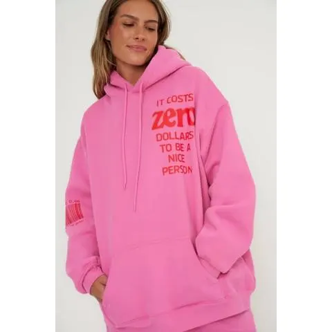 It Costs $0.00 To Be A Nice Person Pink Hoodie
